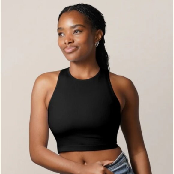 Kindred Bravely Sublime Bamboo Hands-Free Pumping Longline Bra Top in Black Nwt - Picture 1 of 10